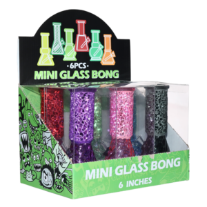 6" Diamond Drip Mini Glass Bong Set - 6ct - M63101
